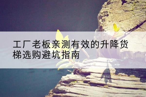 湘桥升降货梯怎么选-工厂老板亲测有效的升降货梯选购避坑指南